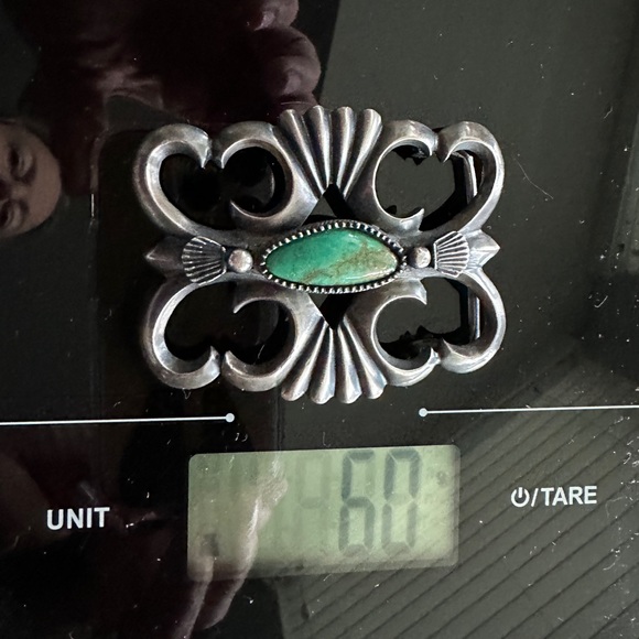 Vintage Double D Ranch 925 Sterling Silver & Turquoise Navajo Belt & Buc… - Picture 4 of 5